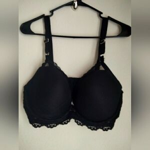 Smart & Sexy Bra Women 38DD  Black Elegant Lace Intimates Lingerie Brassiere Y2K